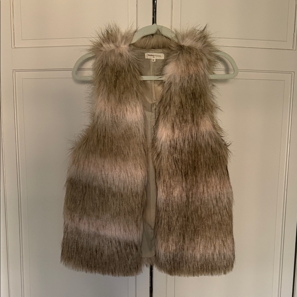 Faux Fur Vest with Hood